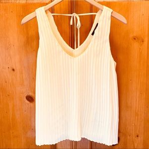 FOREVER 21 Yellow Pleated Tie Back Blouse